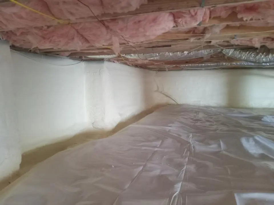 Crawl space encapsulation with closed-cell spray foam for Roof Leak Repair in Four Corners